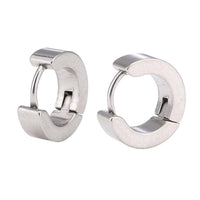 Load image into Gallery viewer, Edelstahl Creolen Ohrring silberfarben mit Stab schlicht 4mmKlippverschluss - chic-net.de
