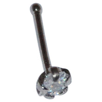 Load image into Gallery viewer, Edelstahl Nasenstecker 0,8 mm Nostril weiß Zirkonia - chic-net.de
