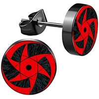 Load image into Gallery viewer, Edelstahl Ohrstecker schwarz rot 8mm Sharingan Auge - chic-net.de
