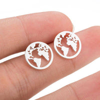 Load image into Gallery viewer, Edelstahl Ohrstecker Welt Kugel Globus Erde 12mm - chic-net.de
