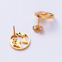 Load image into Gallery viewer, Edelstahl Ohrstecker Welt Kugel Globus Erde 12mm - chic-net.de
