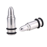 Load image into Gallery viewer, Edelstahl Plug silberne Farbe Form Patronenhülse Chriurgenstahl - chic-net.de
