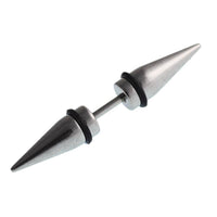 Cargar imagen en el visor de la galería, Edelstahl silberfarben zwei Cone Spitzen Fake Expander Straight Dehnstab - chic-net.de
