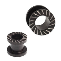 Load image into Gallery viewer, Edelstahl Tunnel schwarz diagonal Silberstreifen Schraubtunnel Rand - chic-net.de
