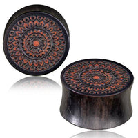Cargar imagen en el visor de la galería, Eisenholz Rosenholz Flesh Plug balinesisches Mandala - chic-net.de
