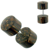 Load image into Gallery viewer, Fake Holzplug Holz 8mm Plug Lobe Piercing Edelstahl Stift 1mm rund kantig - chic-net.de
