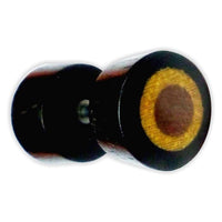 Load image into Gallery viewer, Fake Holzplug Holz Plug Lobe Piercing Inlay Edelstahl Paua Muschel Türkis Stein - chic-net.de
