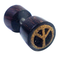 Load image into Gallery viewer, Fake Holzplug Holz Plug Lobe Piercing Inlay Edelstahl Paua Muschel Türkis Stein - chic-net.de
