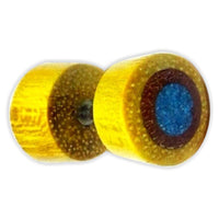 Load image into Gallery viewer, Fake Holzplug Holz Plug Lobe Piercing Inlay Edelstahl Paua Muschel Türkis Stein - chic-net.de
