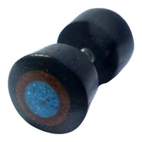 Load image into Gallery viewer, Fake Holzplug Holz Plug Lobe Piercing Inlay Edelstahl Ringe Türkis Stein - chic-net.de
