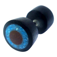 Load image into Gallery viewer, Fake Holzplug Holz Plug Lobe Piercing Inlay Edelstahl Ringe Türkis Stein - chic-net.de
