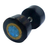 Load image into Gallery viewer, Fake Holzplug Holz Plug Lobe Piercing Inlay Edelstahl Ringe Türkis Stein - chic-net.de

