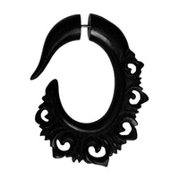 Load image into Gallery viewer, Fake Horn Piercing Hook Spirale Kralle handgeschnitzt schwarz Dehner Ohrring - chic-net.de
