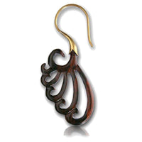 Cargar imagen en el visor de la galería, Fake Lobe Piercing Brass Holz Hook Ohrring - chic-net.de
