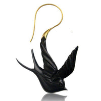 Cargar imagen en el visor de la galería, Fake Lobe Piercing Brass Holz Hook Ohrring - chic-net.de
