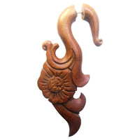 Load image into Gallery viewer, Fake Lobe Piercing Edelstahl Holz Dehnschnecke - chic-net.de
