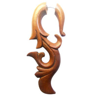 Load image into Gallery viewer, Fake Lobe Piercing Edelstahl Holz Dehnschnecke - chic-net.de
