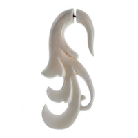 Load image into Gallery viewer, Fake Ohr Piercing Bone Knochen Edelstahl weiß Spiralen Dehner Ohrstecker Ohrring - chic-net.de
