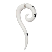 Cargar imagen en el visor de la galería, Fake Piercing Bone Edelstahl weiß Spiralen Sterne Spike Ohrstecker Ohrring - chic-net.de
