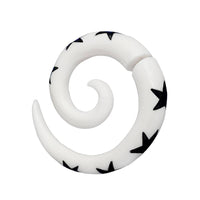 Cargar imagen en el visor de la galería, Fake Piercing Bone Edelstahl weiß Spiralen Sterne Spike Ohrstecker Ohrring - chic-net.de
