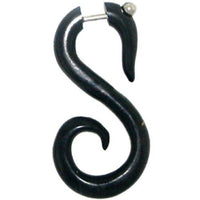 Cargar imagen en el visor de la galería, Fake Piercing, Bone Schwan, schwarz, Expander, Ohrhänger, Ohrstecker, Ohrring - chic-net.de
