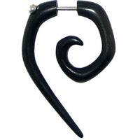 Cargar imagen en el visor de la galería, Fake Piercing, Bone Spirale, schwarz, Expander, Ohrhänger, Ohrstecker, Ohrring - chic-net.de
