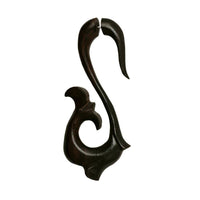 Load image into Gallery viewer, Fake Piercing Ebenholz Edelstahl handgeschnitzt groß Ebony dunkelbraun Dehner - chic-net.de
