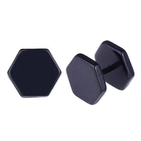 Load image into Gallery viewer, Fake Piercing Edelstahl Schraubverschluss Expander schwarz sechs Eck 8 mm - chic-net.de

