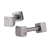 Load image into Gallery viewer, Fake Piercing Edelstahl Schraubverschluss Expander silberfarben Quadrate 3 mm - chic-net.de
