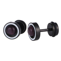 Load image into Gallery viewer, Fake Piercing Edelstahl schwarzer Stein Schraubverschluss Expander - chic-net.de
