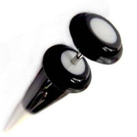 Load image into Gallery viewer, Fake Piercing Expander Dehnungsstab schwarz weiß Straight Dehnstab Unisex Ohrschmuck Plug Ohrstecker - chic-net.de

