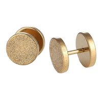Load image into Gallery viewer, Fake Piercing Expander Glitzer Oberfläche goldfarben 8mm Schraubverschluss Edelstahl - chic-net.de
