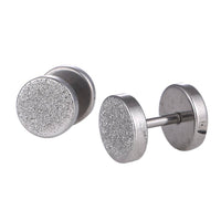 Load image into Gallery viewer, Fake Piercing Expander Glitzer Oberfläche silberfarben Schraubverschluss Edelstahl - chic-net.de
