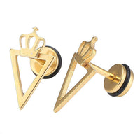 Load image into Gallery viewer, Fake Piercing Expander gold Farben spitzes Dreieck Anker Schaubverschluss Edelstahl - chic-net.de
