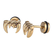 Load image into Gallery viewer, Fake Piercing Expander golden Gebiss Vampier Zähne Schaubverschluss Edelstahl - chic-net.de
