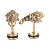 Load image into Gallery viewer, Fake Piercing Expander goldfarben Adler Kopf Schnabel mit Ring Schaubverschluss Edelstahl - chic-net.de
