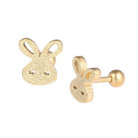 Load image into Gallery viewer, Fake Piercing Expander goldfarben Hase glitzert Schaubverschluss Edelstahl - chic-net.de
