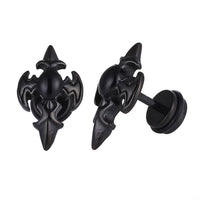 Load image into Gallery viewer, Fake Piercing Expander schwarz Kreuz mit Onyx Stein Schaubverschluss Edelstahl - chic-net.de
