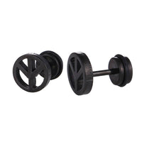 Load image into Gallery viewer, Fake Piercing Expander schwarz Peache Zeichen im Kreis Schaubverschluss Edelstahl - chic-net.de
