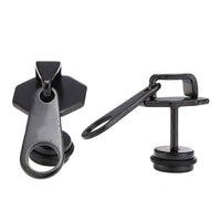 Load image into Gallery viewer, Fake Piercing Expander schwarz Reisverschluss Anhänger Schaubverschluss Edelstahl - chic-net.de
