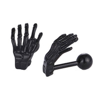 Load image into Gallery viewer, Fake Piercing Expander schwarz Skelett Hand Schaubverschluss Edelstahl - chic-net.de
