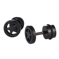 Load image into Gallery viewer, Fake Piercing Expander schwarz Stern im Kreis Schaubverschluss Edelstahl - chic-net.de
