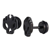 Load image into Gallery viewer, Fake Piercing Expander schwarz Totenkopf on Fire Schaubverschluss Edelstahl - chic-net.de
