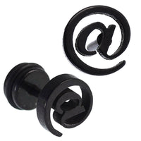 Load image into Gallery viewer, Fake Piercing Expander schwarz @ Zeichen Schaubverschluss Edelstahl - chic-net.de
