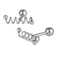 Cargar imagen en el visor de la galería, Fake Piercing Expander silber Spiralfeder Edelstahl - chic-net.de
