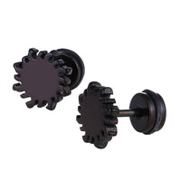 Load image into Gallery viewer, Fake Piercing Expander Sonne schwarz Schraubverschluss Edelstahl - chic-net.de
