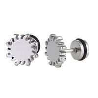 Load image into Gallery viewer, Fake Piercing Expander Sonne silberfarben Schraubverschluss Edelstahl - chic-net.de
