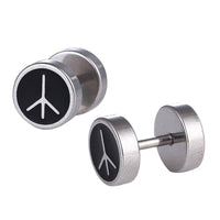 Load image into Gallery viewer, Fake Piercing Expander Vogel Fußabdruck Schwarz Schraubverschluss Edelstahl - chic-net.de
