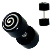 Cargar imagen en el visor de la galería, Fake Piercing Horn schwarz weiß Spirale, Expander, Ohrhänger, Ohrstecker, Ohrring - chic-net.de
