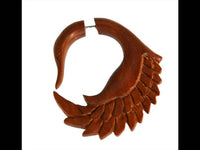 Load image into Gallery viewer, Fake Piercing Ohrring Holz Hook Schwan rotbraun - chic-net.de
